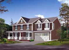 this is an artist's rendering of a two story house