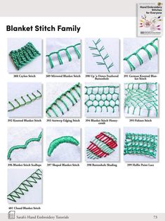 the instructions for how to make a blanket stitch family