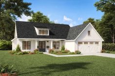 this is an artist's rendering of the farmhouse style house plans that are available for purchase