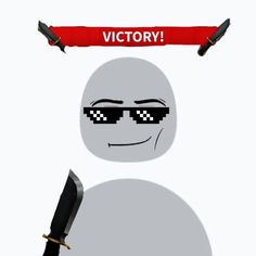 a cartoon character with sunglasses holding a knife