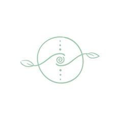 the logo for an eco - friendly restaurant, with leaves and spirals on it