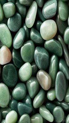 many green and white rocks together