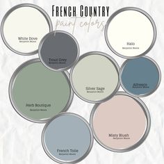 the french country paint colors are all in different shades