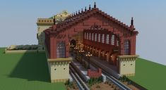 an image of a train station in minecraft