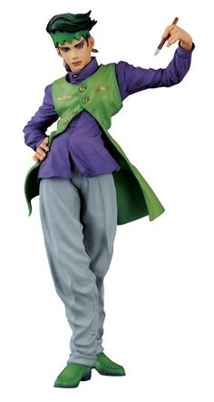 the joker action figure is holding a knife and pointing to something in his right hand