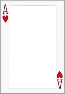 playing cards with hearts on the sides and two in the middle, one at the top