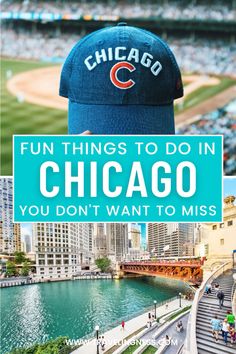 chicago baseball stadium with the words fun things to do in chicago you don't want to miss