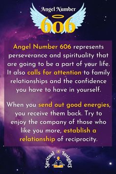 Angel Number 606 – Meaning & Spiritual Message Angel Signs Numbers, Wiccan Magic, Chakra Affirmations, Signs From The Universe, Star Reading, Angel Guidance