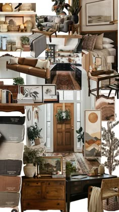 a collage of photos with furniture and decor in different styles, colors and sizes