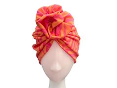 Animal print orange and pink rosette turban for women ♡Life isn't boring and I think hair accessories shouldn't be either - funk up your headwrap collection with some of the IamMe colourful turban hats! ♡MATERIAL: This is a stretchy lightweight single-layer (not lined) design lycra jersey turban hat, ♡SIZE: This hair turban will fit the standard adult's head (21''-23'').  ♡Due to monitor differences, actual colours may vary slightly from what appears online. ♡WASHING INSTRUCTIONS : Please wash w Adjustable Pink Turban For The Beach, Pink Headwrap For The Beach, Pink Headwrap For Beach, One Size Fits Most, Adjustable Pink Turban For Beach, Pink One Size Fits Most Headwrap For Beach, Adjustable Pink Headwrap For Spring, Pink Adjustable Headwrap For Spring, Pink Headband Headscarf For The Beach, Pink Headband Headscarf For Beach