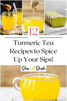 Collage of 4 turmeric tea recipes. Healthy Teas Recipes, Golden Tea, Health Tea, Turmeric Tea, Wellness Recipes, Daily Health Tips