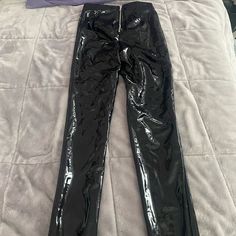 Never Worn, No Damage. Price Negotiable. Zipper Is Back Trendy Black Pants With Zip Fly, Stretch Party Bottoms With Zip Fly, Black High Waist Leggings With Zipper, High Waist Black Leggings With Zipper, High Waist Black Leggings With Zipper Closure, Black Fitted Pants With Zip Fly, Fitted Pants With Zip Fly For Night Out, Fitted Pants With Zip Fly For Parties, Fitted Party Pants With Zip Fly