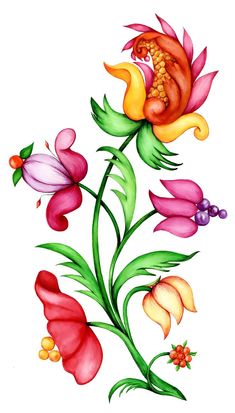 an image of flowers painted on paper