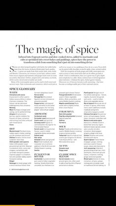 the magic of spice is featured in this magazine