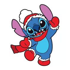 an image of a cartoon character wearing a santa hat and holding his arms in the air