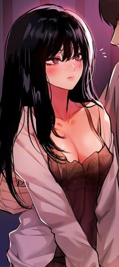 Marin Kitagawa Black Hair, Tanned Anime Woman, Kawaii Couple Pfp, Anime Black Hair Female, Female Anime Pfp