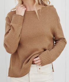 Jenni Kayne Everyday Sweater Dark Camel Jennie Kayne, Europe Wardrobe, Sweater Over Dress, Outfit Ideas Fall Winter, Travel Looks, Stylish Outfits For Women, Stylish Outfits For Women Over 50, Outfits For Women Over 50, Weekend Looks