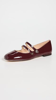 Coach Winley Mary Jane Flats | Shopbop Red Mary Jane Shoes, Coach Flats, Americana Aesthetic, Coach 1941, Coach Shoes, Heel Caps, Mary Jane Flats, Coach Leather, Shoe Inspiration