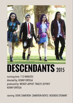 an advertisement for the upcoming movie, descendants 2013 is shown in this image