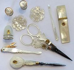 various items are laid out on the table to be used as decorative objects and decorations