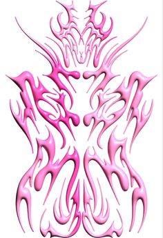 an abstract pink design on a white background