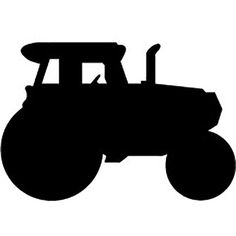 the silhouette of a tractor on a white background