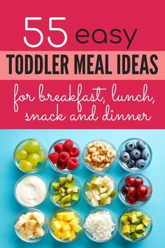 an image of toddler meal ideas for breakfast lunch snack and dinner