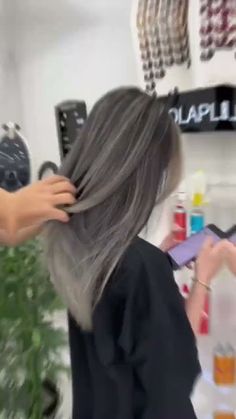 highlight ash grey #video #hair #color #reels #peekaboo #highlight #shortvideo #haircut #hairstyle Mushroom Brown Peekaboo Highlights, Ash Blonde With Color Peekaboo, Ash Blonde Peekaboo Highlights, Ash Grey Peekaboo Hair, Ash Brown Peekaboo Highlights, Ash Grey, Ash, Highlights, Hair And Nails