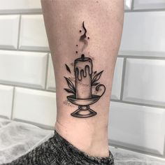 Traditional Candle Tattoo, Lightbulb Tattoo, Lamp Tattoo, Tasteful Tattoos, Skeleton Hand Tattoo, Cool Small Tattoos, Modern Tattoos