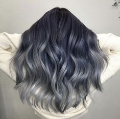 Blue Hair Ombre, Fox Hair Dye, Hairstyle Girl, Blue Ombre Hair, Hair Ombre