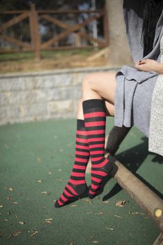 Sock Store, Striped Knee High Socks, Womens Knee High Socks, Surprise Your Girlfriend, Trendy Patterns, Funky Design, Striped Socks, Knee High Socks, Cotton Socks