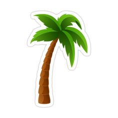 a palm tree sticker on a white background