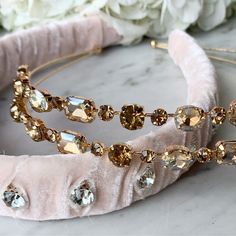 Crystal Double Headband Jeweled Bridal Headpiece Gold - Etsy Double Headband, Boho Headpiece, Headband Gold, Spring Summer Wedding, Gold Headpiece, Jeweled Headband, Gold Headband, Metal Headbands, Crystal Headband