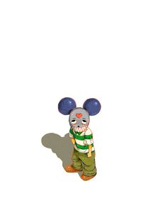 a cartoon mouse is standing in front of a white background