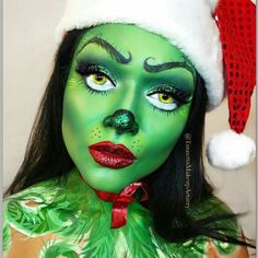 Xmas Makeup, Fantasy Make-up, Halloween Make-up Looks, Halloweenský Makeup, Makeup Christmas, Scary Christmas