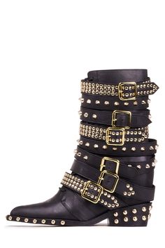 DRACO-STUD Jeffrey Campbell Boots, Lizzie Hearts, Studded Boots, Buckle Boots, Heels Boots, Jeffrey Campbell Shoes, Winter Boots Women, Wedge Boots, Moto Boots