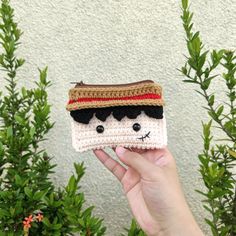 Crochet Crochet For Brother, Anime Crochet Keychain, Crochet Desk Mat, Crochet Card Holder, Wallet Crochet, One Piece Crochet, Anime Crochet, Coin Purse Crochet Pattern, One Piece Card