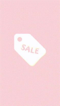 a pink sale tag with the word sale written on it and a white arrow pointing up