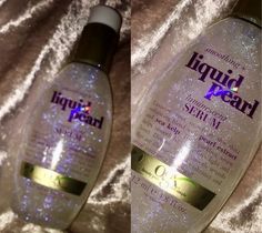 Shine Must Haves, Liquid Pearl Serum Before And After, Ogx Liquid Pearl Serum, Ogx Liquid Pearl, Ogx Hair Products Aesthetic, Liquid Pearl Serum, Hair Products Aesthetic, Hair Sparkles, Liquid Pearl