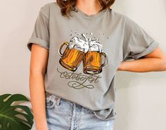 Oktoberfest Comfort Colors Shirt, Beer Shirt, Drinking Shirt, Funny Beer Shirt, Oktoberfest Party, Drinking Team Shirt, Cheers, German Shirt ---  ABOUT THE FEATURES ---  All of our t-shirts are machine washable, just make sure to wash them inside out and do not tumble dry as this may affect the body. All of our T-Shirts are made from 100% semi combed Ringspun cotton, our T-shirts are high quality, heavy (190gsm) and super soft.  T-shirts have a ribbed collar with reinforcement tape on the back. Birthday Beer Shirts, Oktoberfest Shirt Svg, Funny Beer Tshirts For Women, Oktoberfest Tshirt, Craft Beer Shirts, Funny Beer Shirts, Drinking Team, Oktoberfest Party, Beer Humor