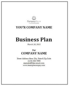 a business plan for company name