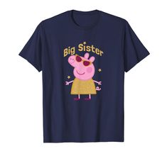 PRICES MAY VARY. Officially Licensed Peppa Pig Apparel 20HBPT00034A-001 Lightweight, Classic fit, Double-needle sleeve and bottom hem Sister Tshirts, Kids Fleece, Big Sister, Kids Fashion Girl, Peppa Pig, Teacher Shirts, Branded T Shirts, Shirt Outfit, Kids Hoodie