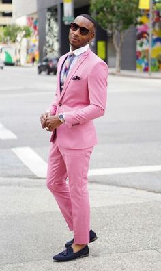 Pink Suit Men, Salmon Pants, Pink Tuxedo, Neon Prom Dresses, Prom Suits For Men, Dinner Suit, Wedding Suits Groom, Color Shoes, Men Suit