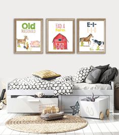 PRICES MAY VARY. 🌟 FARM ROOM DELIGHT: Experience "Old MacDonald - E-I-E-I-O" with Silly Goose Gifts' Farm Animal Wall Decor Set. Featuring a baby cow, sheep, chicken, and a horse, this set perfectly blends farm room decor with animal pictures for a charming and rustic nursery atmosphere. 🖼️ PERFECT SIZE: Each piece in this exquisite set measures 8x10 inches, ideal for standard picture frames. Seamlessly integrate these beautiful farm animal pictures into your existing decor, enhancing your spa Farm Nursery Girl, Farm Room Decor, Farm Animals Nursery Theme, Pig Nursery, Farm Animal Nursery Decor, Farm Animal Decor, Farm Nursery Theme, Cow Wall Decor, Baby Wall Stickers