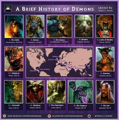 a brief history of demons from the earliest to the present day, with pictures and text