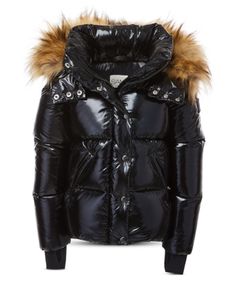 Sam. Girls' Elsa Hooded Down Jacket - Big Kid Black Elsa, Fur Hood Jacket, Luxury Outerwear, Down Puffer Coat, Black Puffer, Winter Fits, Kids Coats, Fur Hood, Outfit Inspo Fall