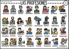 an image of people with different professionss in the style of cartoon characters, including men and