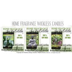 three packages of incenses with the words homefrance wicks candles on them