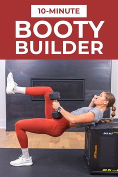 Build your booty with this strength-focused glute workout for women! 5 of the best dumbbell glute exercises to build strong, defined glutes and legs. All you need is a set of dumbbells and modifications are provided for all fitness levels! Dumbbell Glute, Shoulder Workout Women, 30 Day Workout Plan, Glute Workout Women, Glute Workout Gym, Glute Exercises, Dumbell Workout, Workout For Women