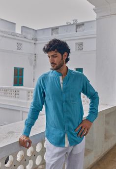 A minimally embroidered patch pocket makes this solid linen shirt stand out from a sea of regular linen shirts. Made with the finest locally-sourced solid linen, the Everich shirt is for the man who appreciates a tailored fit and meticulous attention to detail. MODEL DETAILS Model Name- Imraan Height- 6 Feet Chest: 40 Shoulders- 19 Sleeve length- 26 Waist- 31 Thighs- 22 Hips- 39 Fabric: 100% Linen Characteristics of Linen : Hygroscopic All Natural UV Protection Kind On Skin Naturally Breathable Strong Improves With Age Handmade With Love In India By Yell Retail India. Price is Inclusive of All taxes. Domestic Shipping : Free All Over India International Shipping : 30$ On Shopping Upto 300$, Above 300$ Free. Linen Shirts, Linen Shirt Men, A Sea, Embroidered Patch, Embroidered Patches, Linen Shirt, All Natural, Halloween Shopping, Uv Protection